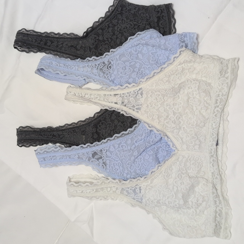 Aerie Small lace bralettes adjustable straps - Set of 3